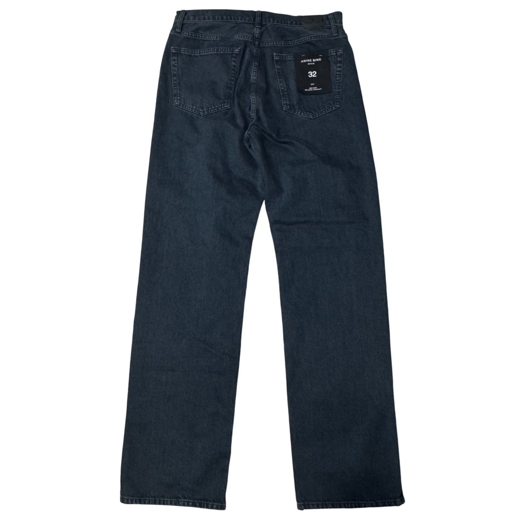 ANINE BING Roy Mid Rise Relaxed Straight Leg Denim Jeans Dark Wash Size 32 - Picture 5 of 9